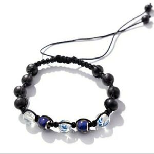 Elegant Black and Blue Beaded Bracelet